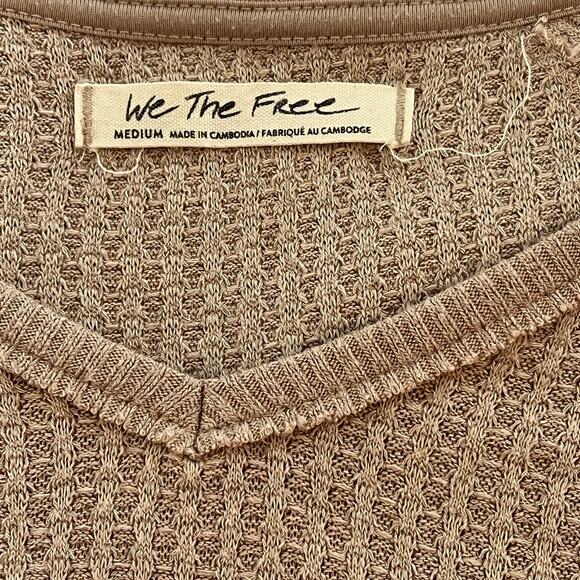 Free People We The Free Coraline Thermal Oversized Top Winter Bloom Blush Medium - Picture 7 of 13